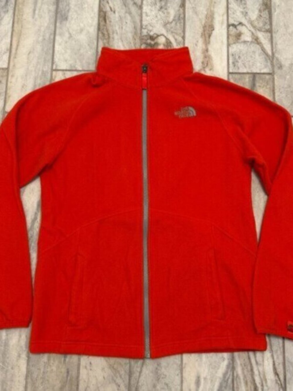 NEW The North Face boys youth XL 18/20 orange/gray fleece jacket